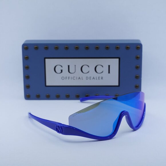 Gucci GG1650S 010 Shield Sunglasses - Blue/Blue Gradient - Lowest Price!